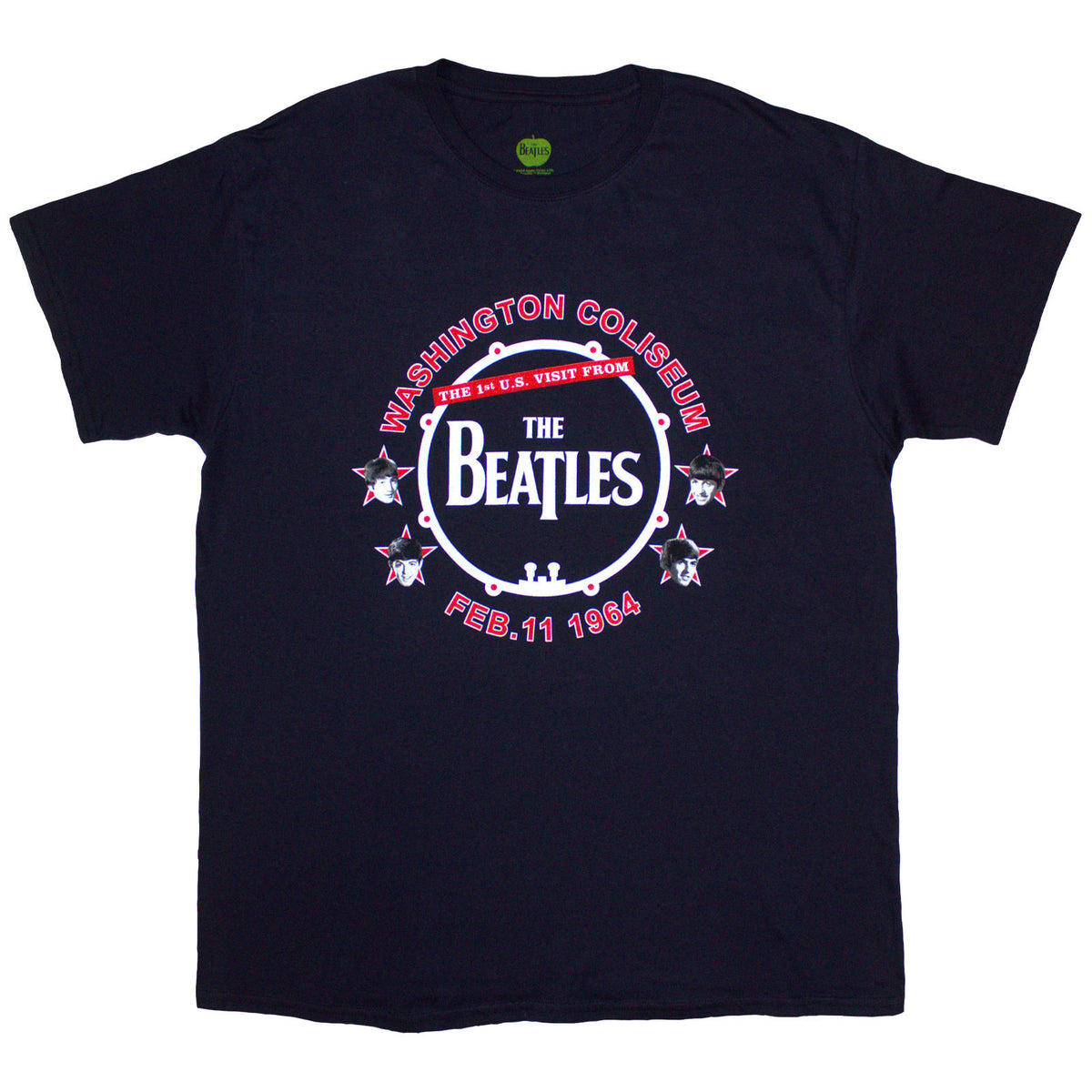 THE BEATLES - WASHINGTON '64 DRUM - T-Shirt Blue