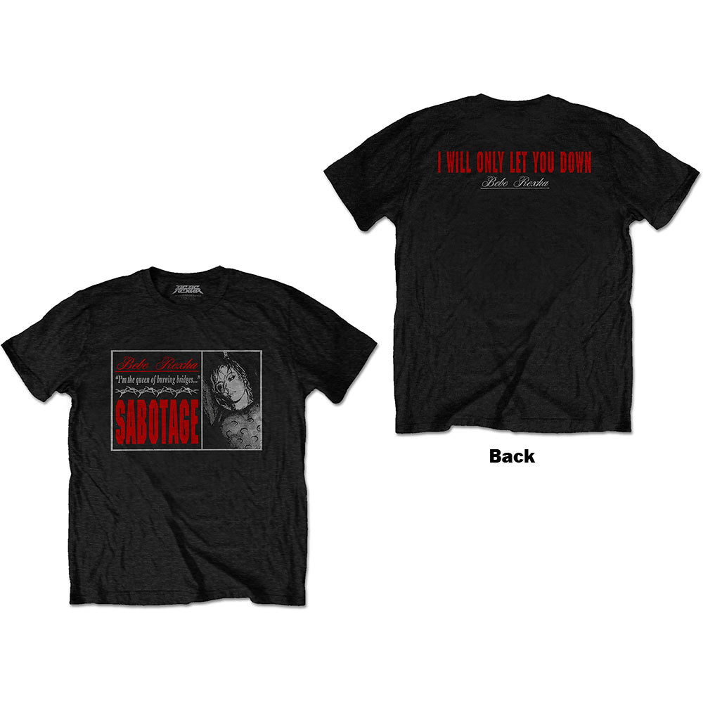 BEBE REXHA - SABOTAGE - LET YOU DOWN - T-Shirt Black