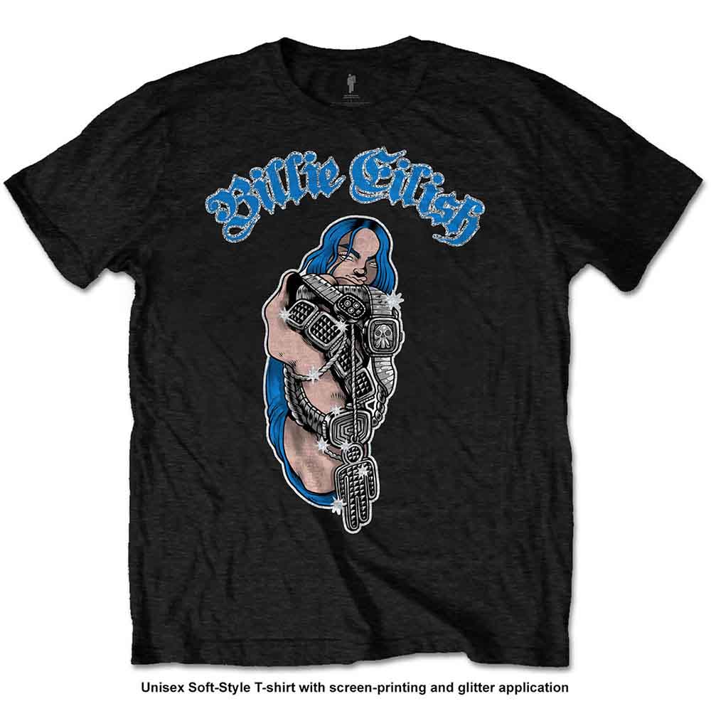BILLIE EILISH - BLING GLITTER PRINT - T-Shirt Black