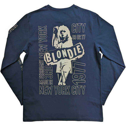 BLONDIE - NYC '77 - Long Sleeve T-Shirt Blue