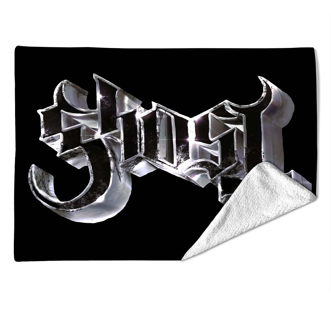Rocksax Ghost Sherpa Fleece Blanket - Chrome Logo