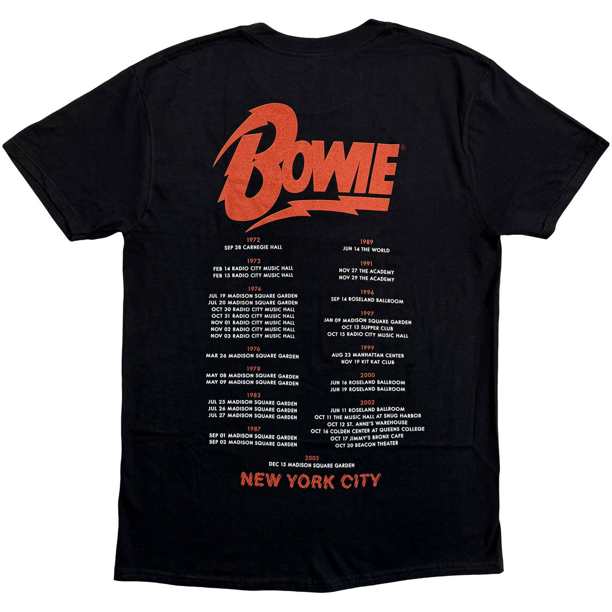 DAVID BOWIE - NEW YORK CITY - T-Shirt Black