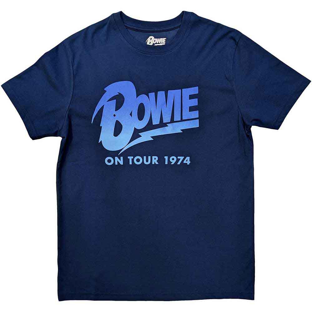 DAVID BOWIE - ON TOUR 1974 - T-Shirt Blue