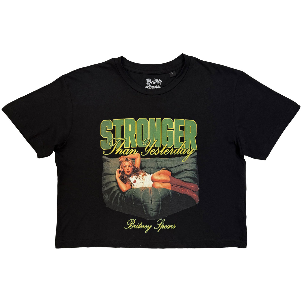 BRITNEY SPEARS - STRONGER THAN YESTERDAY - Ladies Crop Top Black