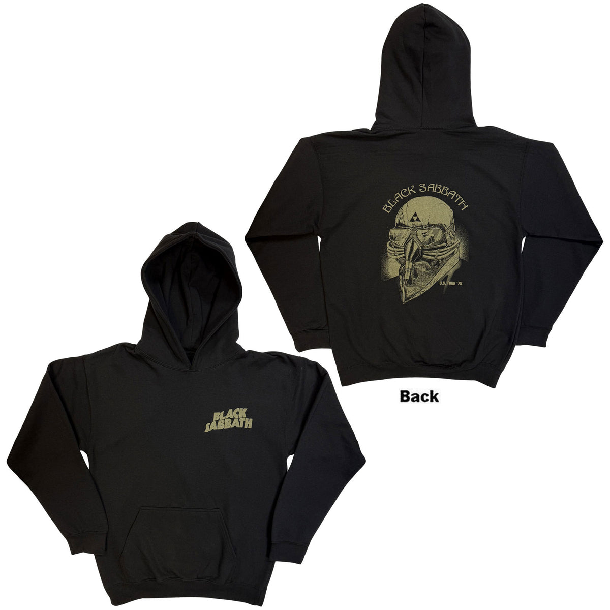 BLACK SABBATH - POCKET LOGO US TOUR '78 - Pullover Hoodie Black