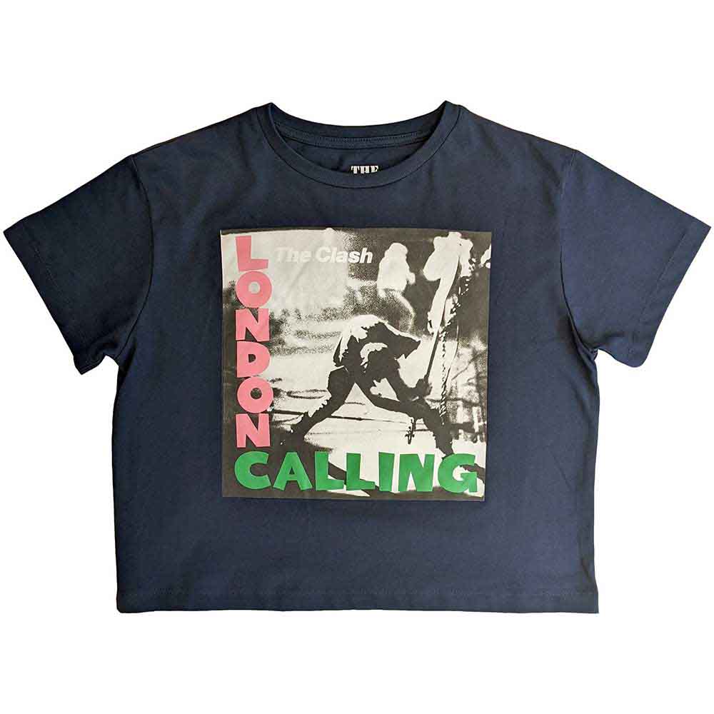 THE CLASH - LONDON CALLING - Ladies Crop Top Blue
