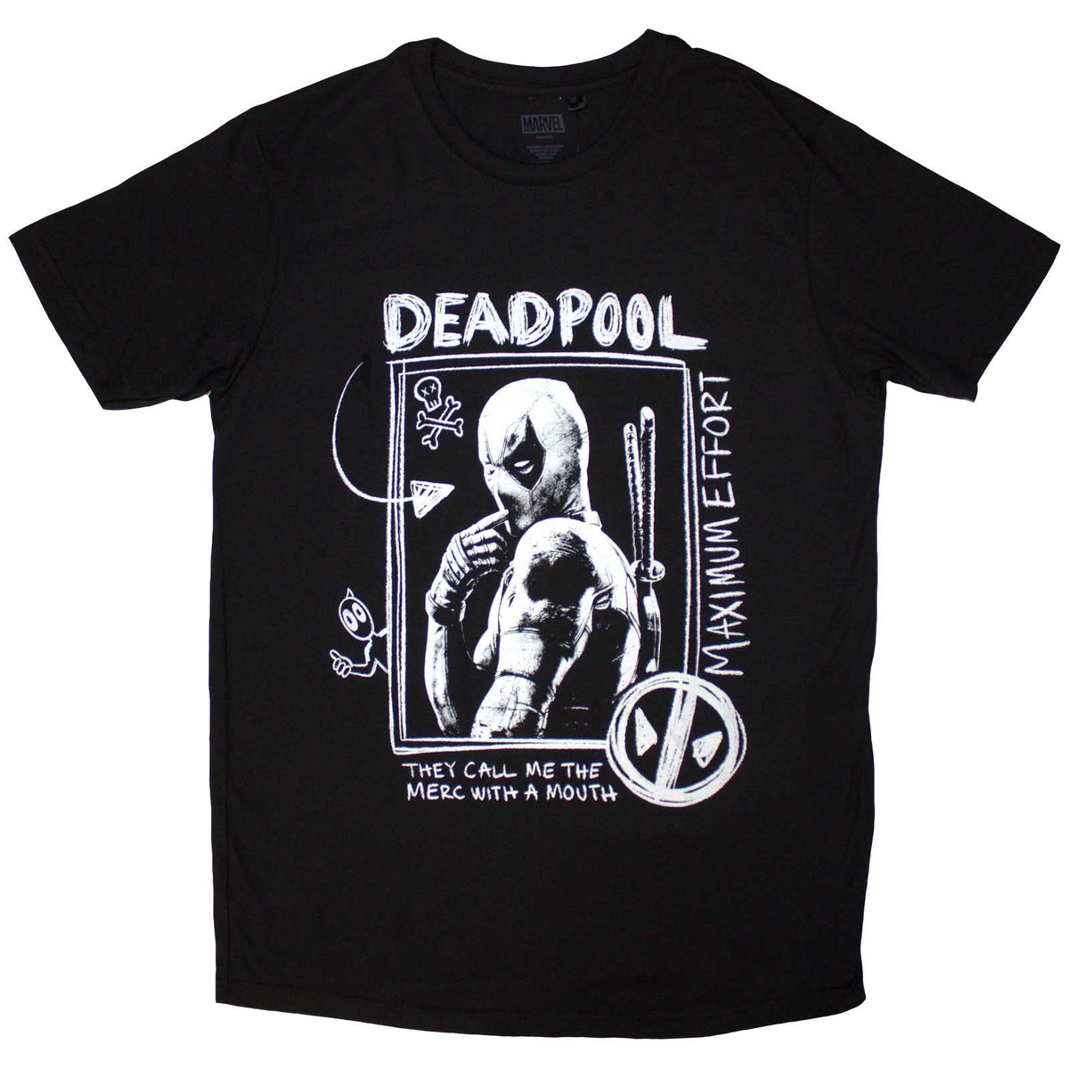 MARVEL COMICS - DEADPOOL MERC WITH A MOUTH MAX EFFORT - T-Shirt Black