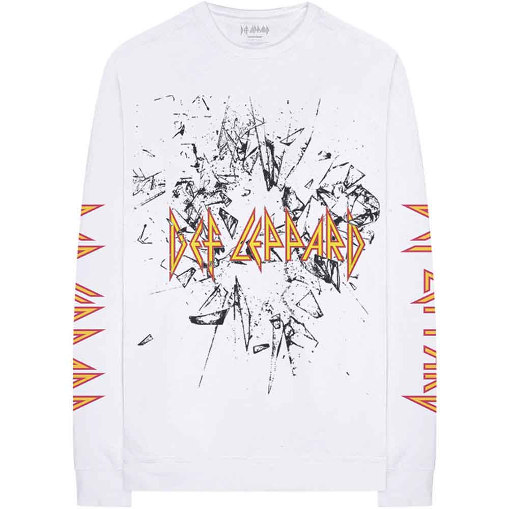 DEF LEPPARD - SHATTER - Long Sleeve T-Shirt White