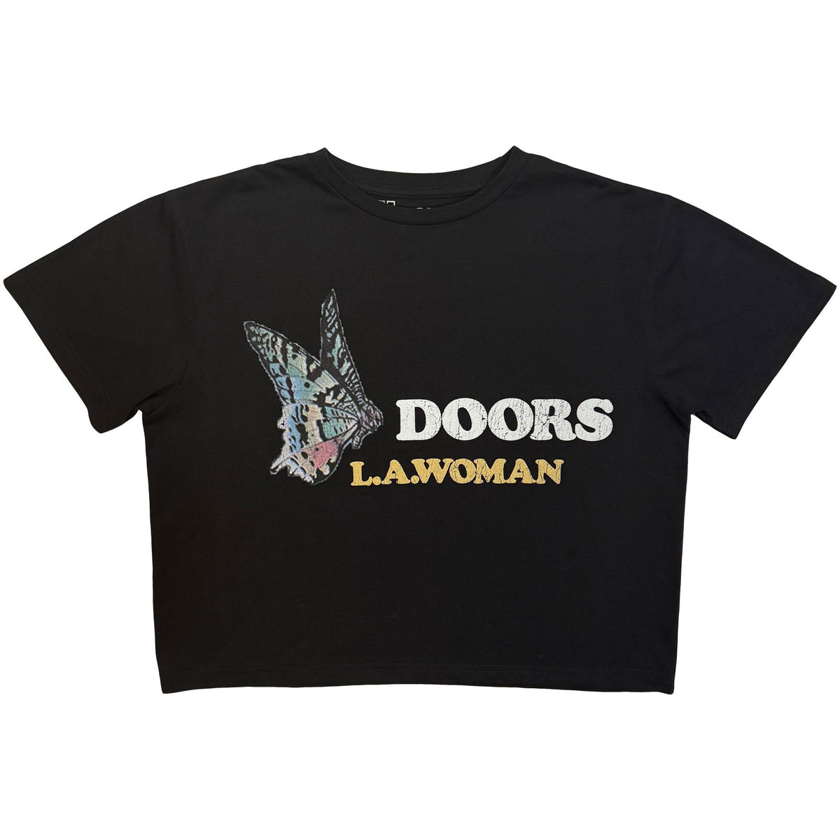 THE DOORS - LA WOMAN - Ladies Crop Top Black