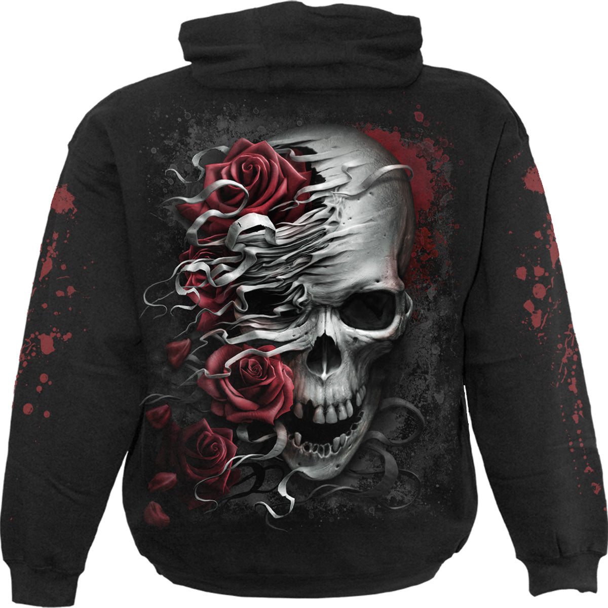 SKULLS N' ROSES - Felpa con cappuccio per bambini nera