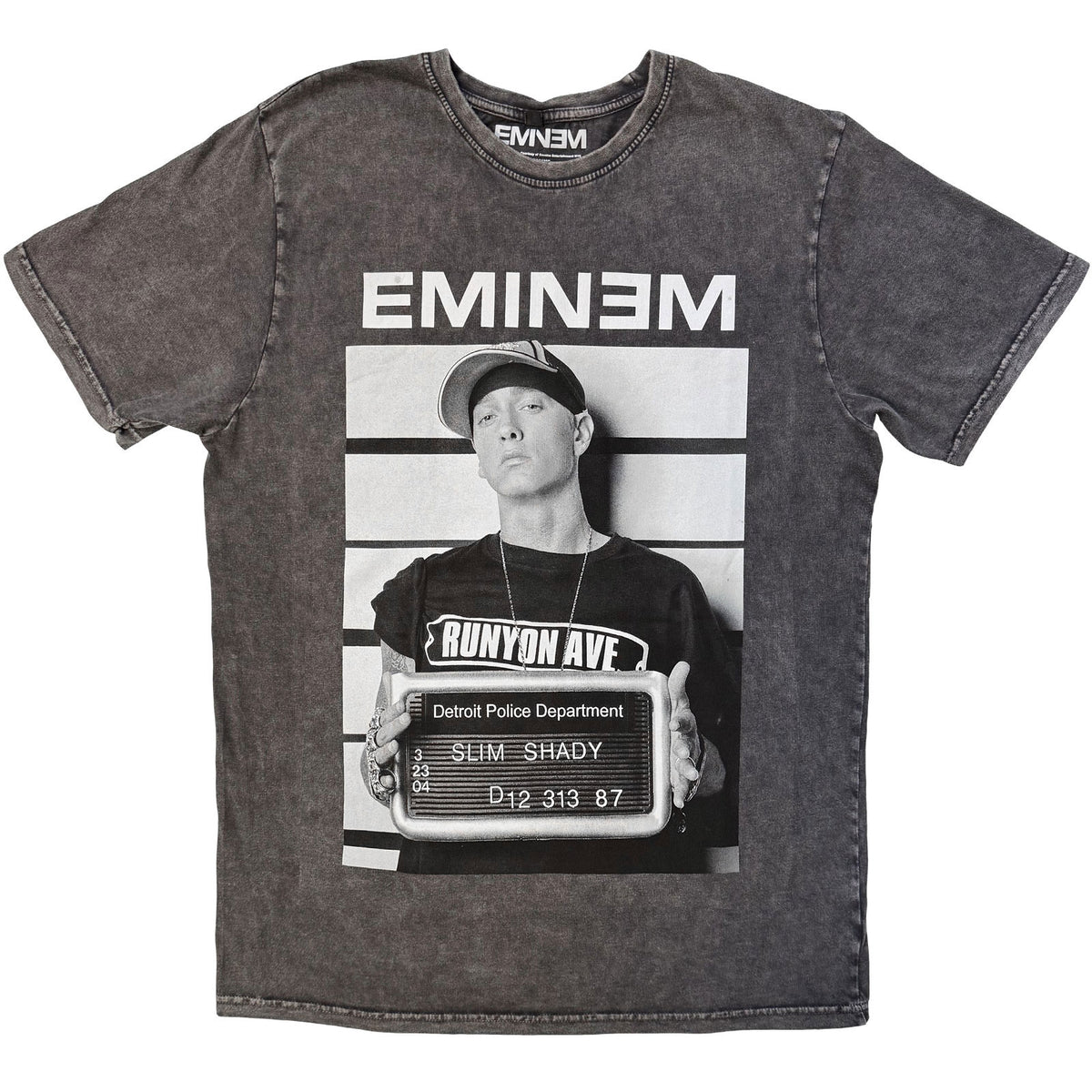 EMINEM - ARREST - Stone Wash T-Shirt Grey
