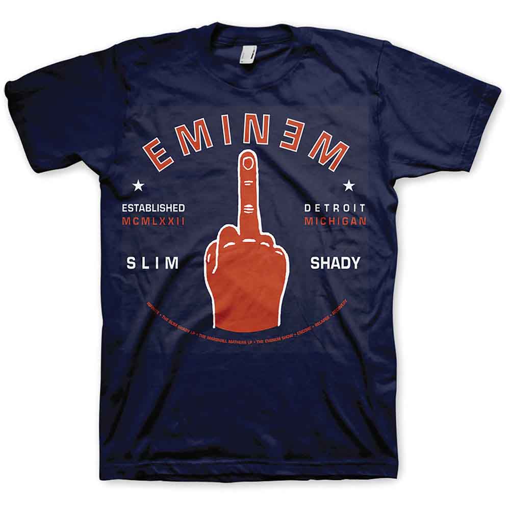 EMINEM - DETROIT FINGER - T-Shirt Blue