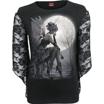 REFLECTIONS - Rose Lace Sleeve Top