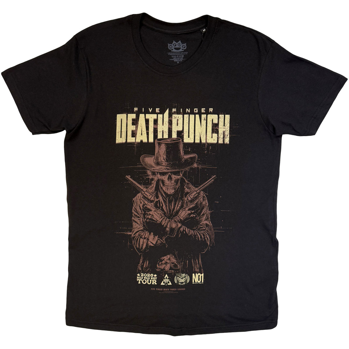FIVE FINGER DEATH PUNCH - CROSSED PISTOLS SHADOW - T-Shirt Black