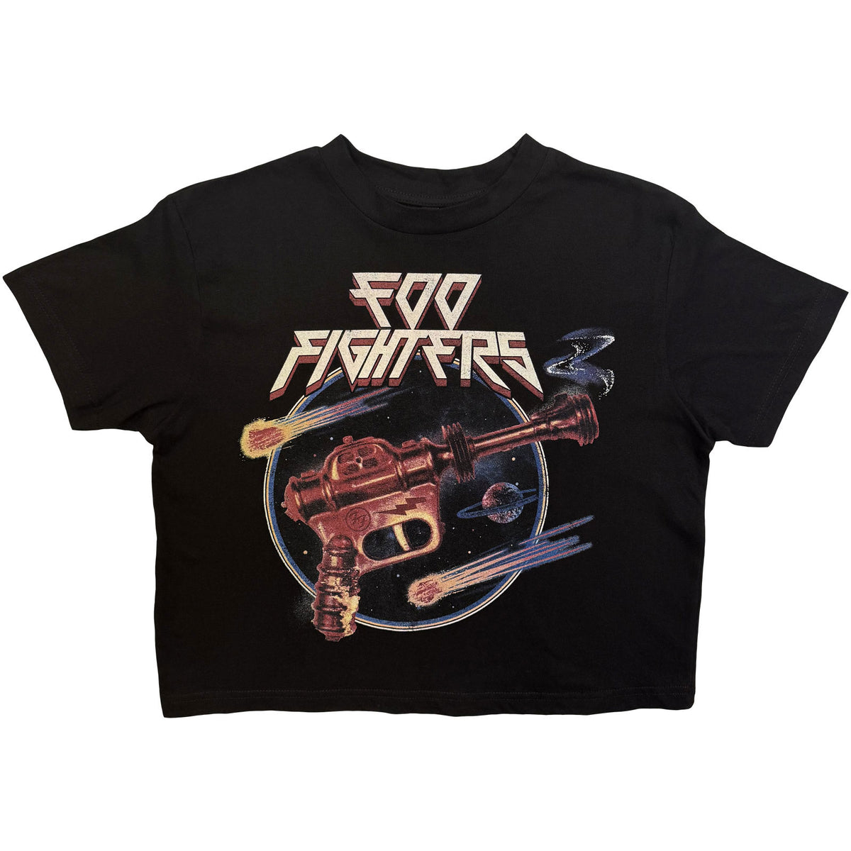 FOO FIGHTERS - RAY GUN - Ladies Crop Top Black