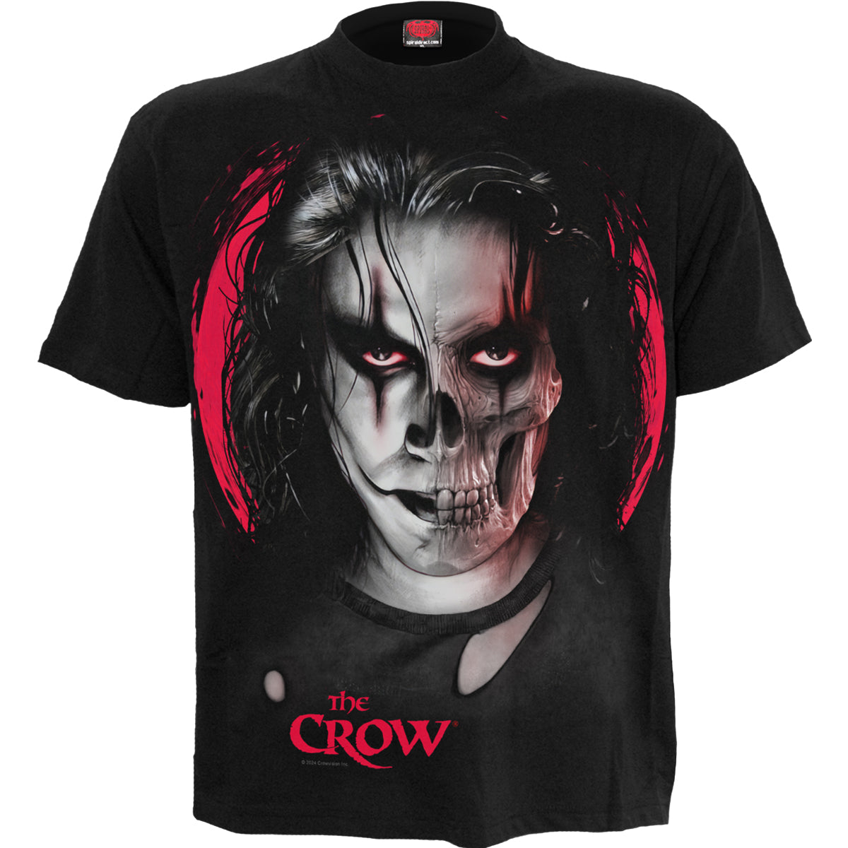 THE CROW - SKULL FACE - Maglietta con stampa frontale nera