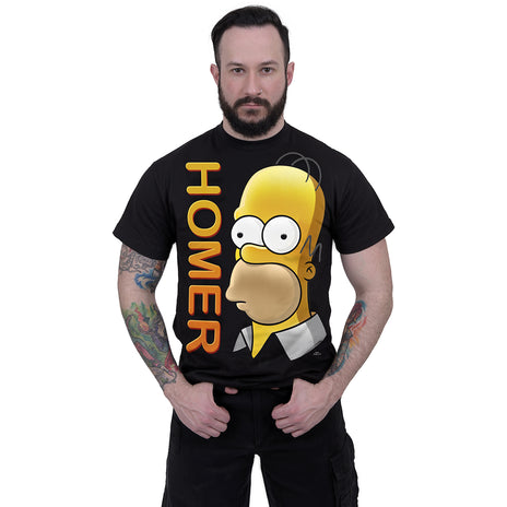 THE SIMPSONS - HOMER PORTRAIT - Maglietta con stampa frontale nera