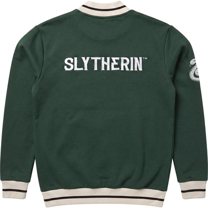 HARRY POTTER - SLYTHERIN CREST SLOGAN - Baseball Jacket Dk Green Grey Trim