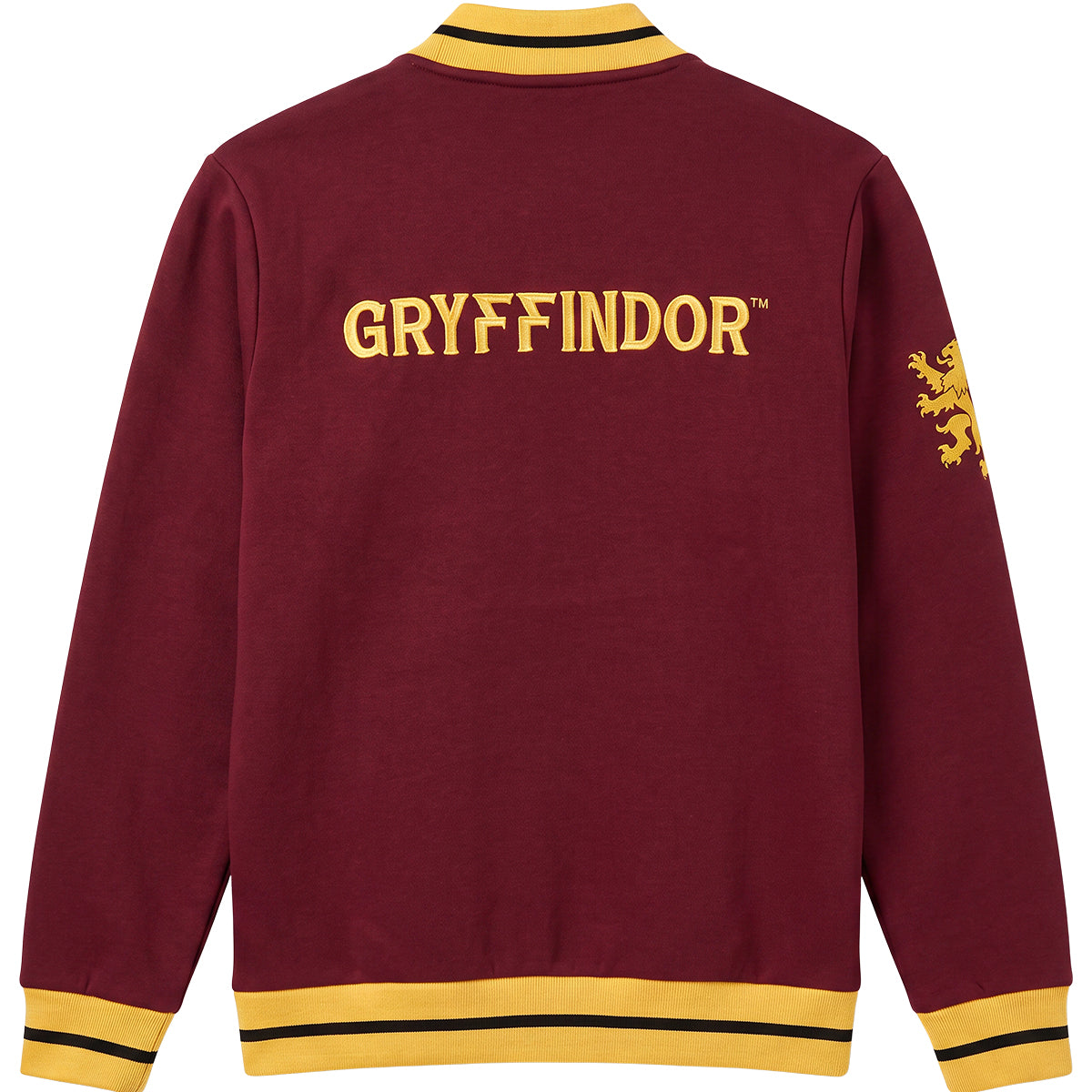 HARRY POTTER - SLOGAN CON LO STEMMA DI GRIFONDOR - Giacca da baseball marrone scuro con bordi gialli