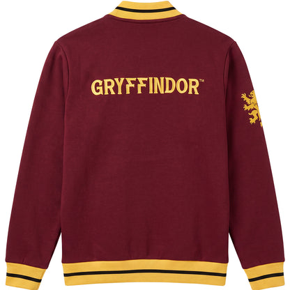 HARRY POTTER - SLOGAN CON LO STEMMA DI GRIFONDOR - Giacca da baseball marrone scuro con bordi gialli