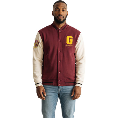 HARRY POTTER - GRYFFINDOR VARSITY - Giacca da baseball marrone scuro con dettagli argentati B