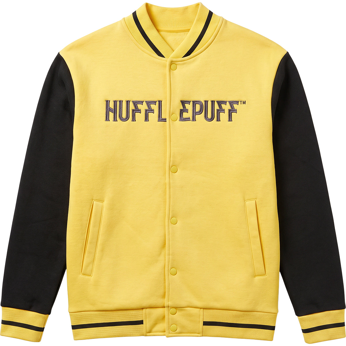 HARRY POTTER - NOME DELLA CASA HUFFLEPUFF - Giacca da baseball giallo scuro con dettagli argentati a contrasto A