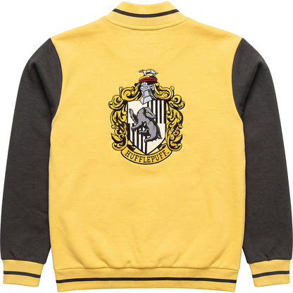 HARRY POTTER - NOME DELLA CASA HUFFLEPUFF - Giacca da baseball giallo scuro con dettagli argentati a contrasto A