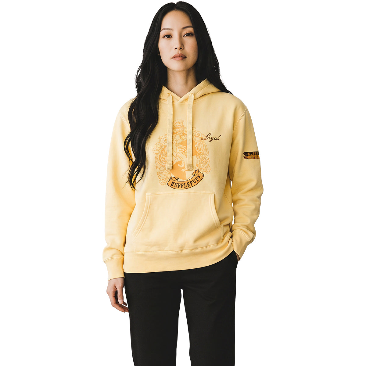 HARRY POTTER - STEMMA DI HUFFLEPUFF - Felpa con cappuccio gialla