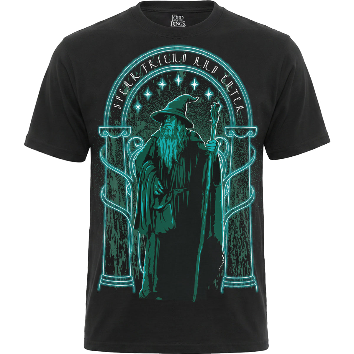 LOTR - SPEAK FRIEND & ENTER - Maglietta con stampa frontale, nera