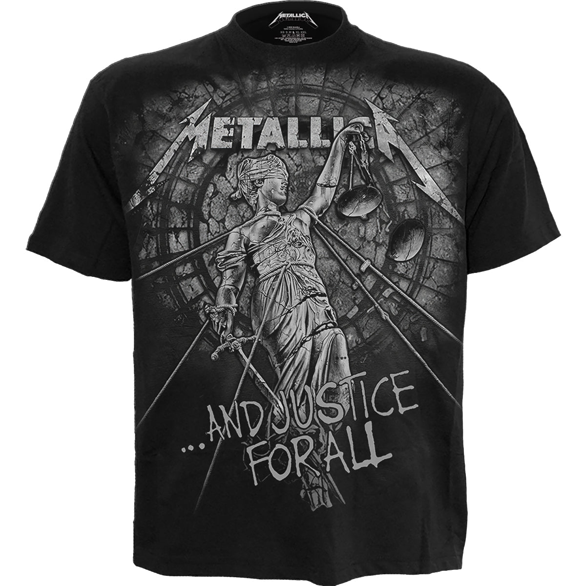 METALLICA - STONED JUSTICE - Front Print T-Shirt Black