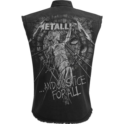 METALLICA - STONED JUSTICE - Smanicato Stone Washed Worker Nero