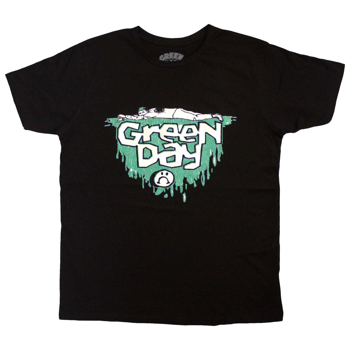 GREEN DAY - KERPLUNK LOGO SAD FACE - T-Shirt Black