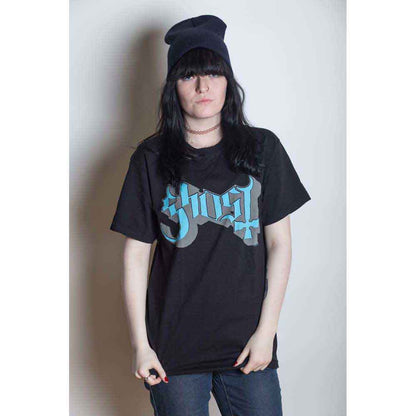 GHOST - BLUE/GREY KEYLINE LOGO - T-Shirt Black