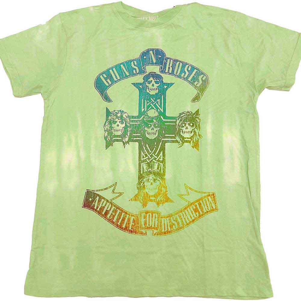 GUNS N' ROSES - GRADIENT USE YOUR ILLUSION TOUR - T-Shirt Green