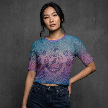 GRATEFUL DEAD - DEAD EGYPTIAN GRADIENT - Ladies Crop Top Blue