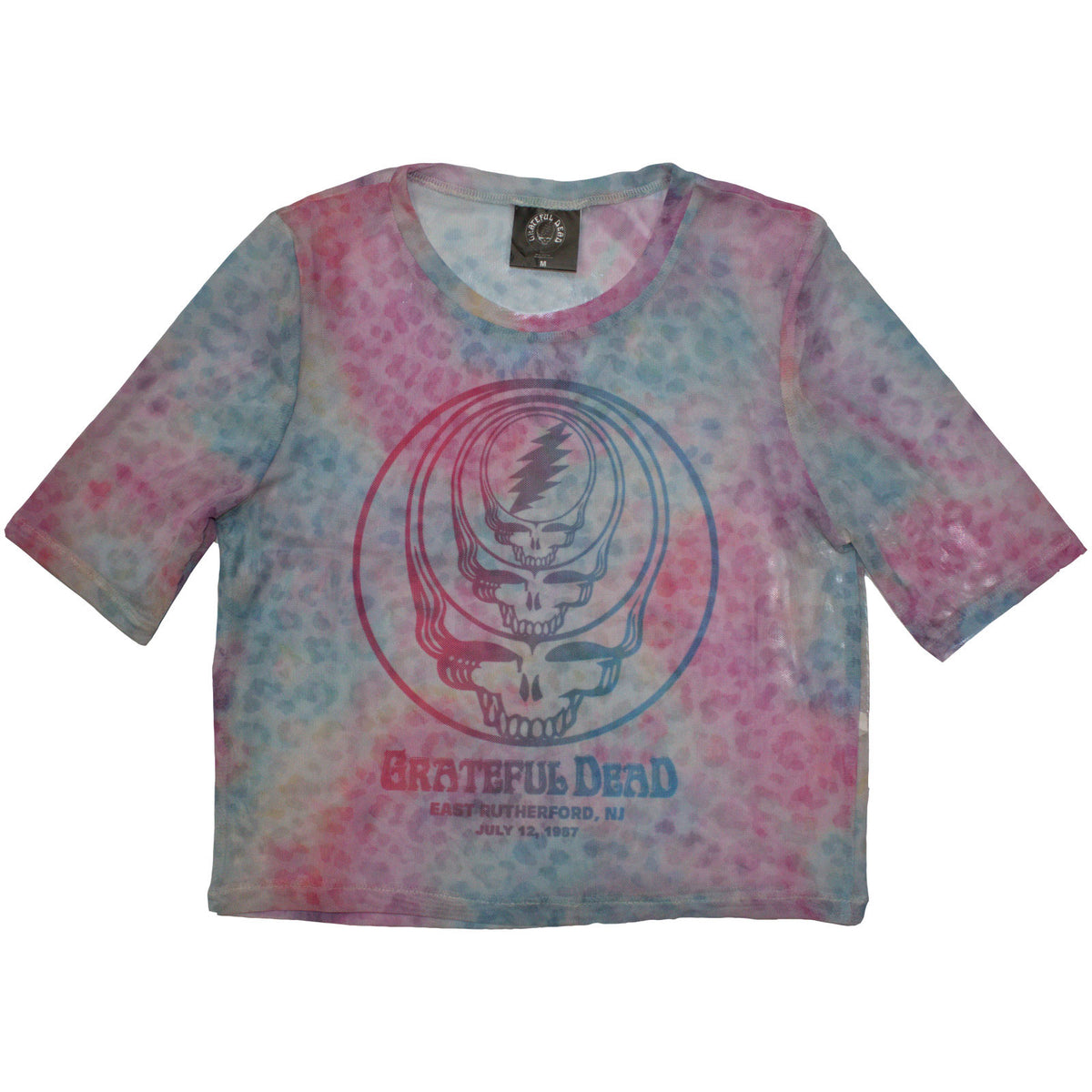 GRATEFUL DEAD - CONCENTRIC SKULLS - Ladies Crop Top Blue