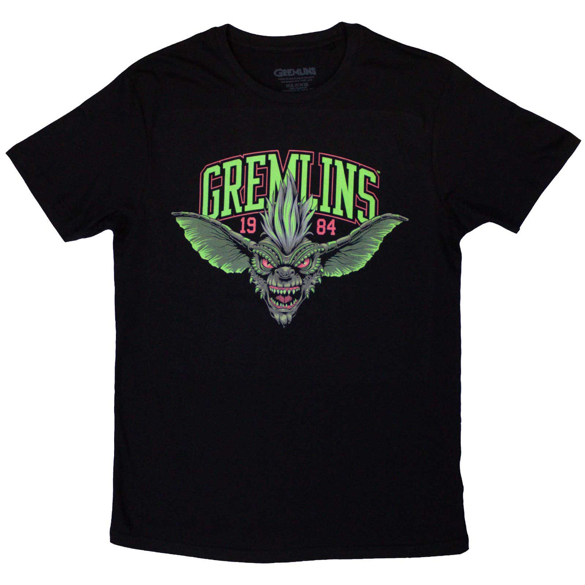 GREMLINS - STRIPE 1984 GREEN LOGO - T-Shirt Black