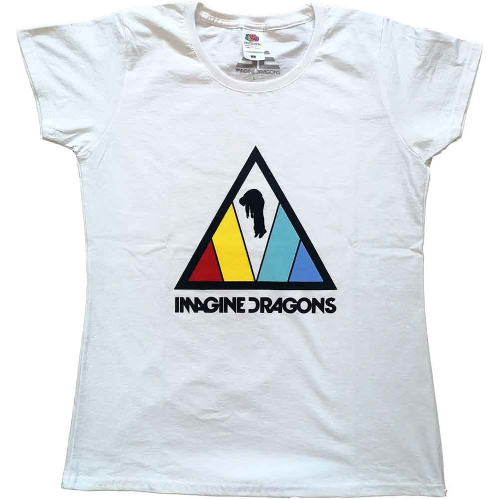 IMAGINE DRAGONS - TRIANGLE LOGO - Ladies T-Shirt White