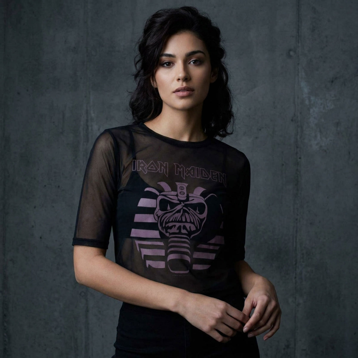 IRON MAIDEN - POWERSLAVE MUMMY - Ladies Crop Top Black