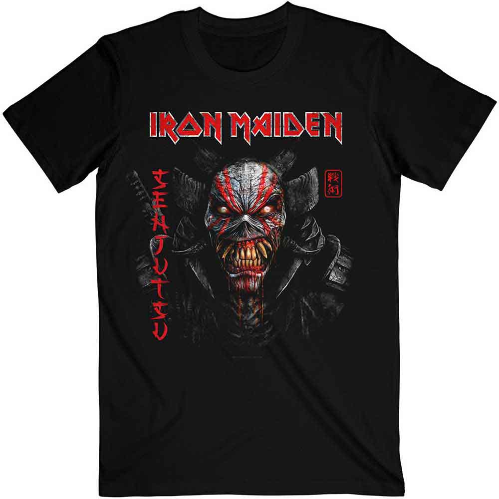 IRON MAIDEN - SENJUTSU BLACK COVER VERTICAL LOGO - T-Shirt Black