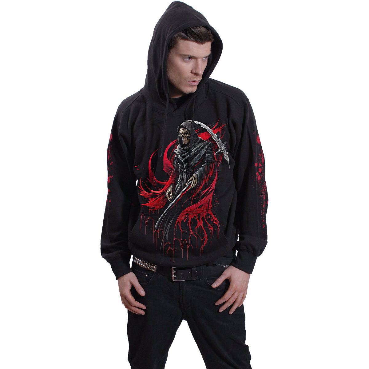 SCREAMING DEATH - Felpa con cappuccio nera