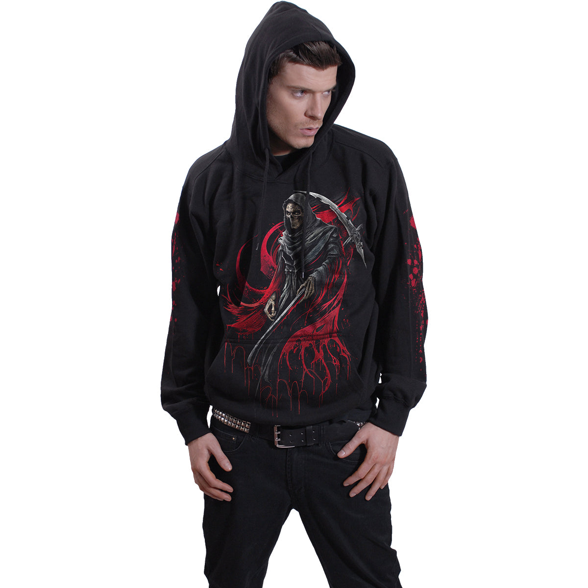 SCREAMING DEATH - Felpa con cappuccio nera