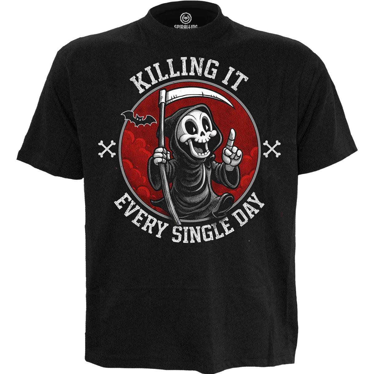 KILLING IT - Maglietta con stampa sul davanti, nera