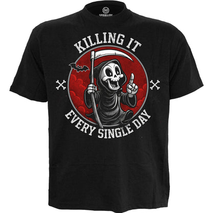 KILLING IT - Maglietta con stampa sul davanti, nera