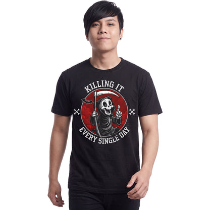 KILLING IT - Maglietta con stampa sul davanti, nera