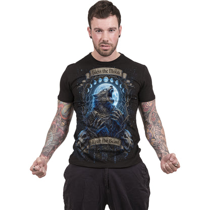 FEAR THE BEAST - Front Print T-Shirt Black