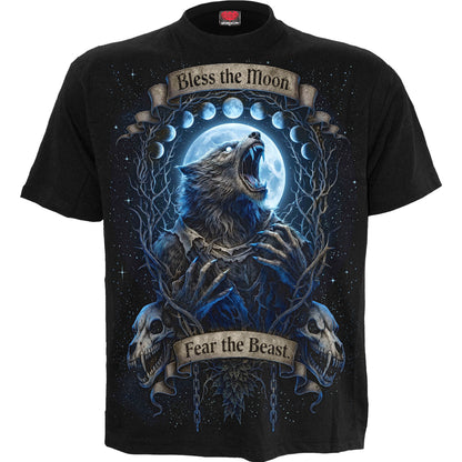 FEAR THE BEAST - Front Print T-Shirt Black