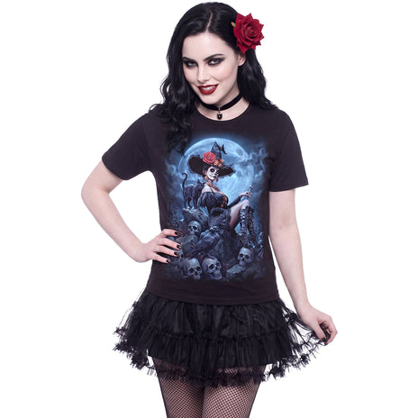 NIGHT OF THE DEAD - Maglietta con stampa sul davanti, nera