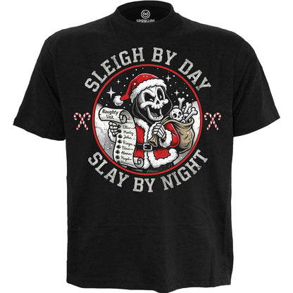 SLAY BY NIGHT - Front Print T-Shirt Black