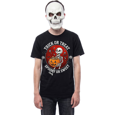 SPOOKY OR SWEET - Front Print T-Shirt Black